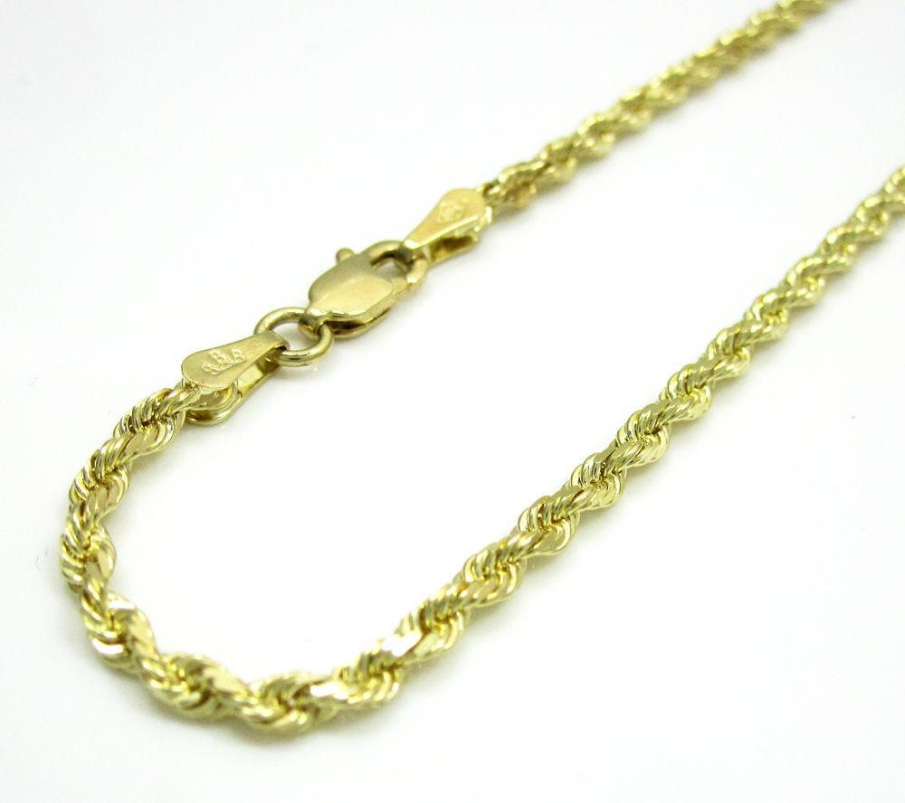 10K Yellow Gold Rope Chain Bracelet 3.8mm - Unisex Style With Lobster Clasp, Lightweight & Durable