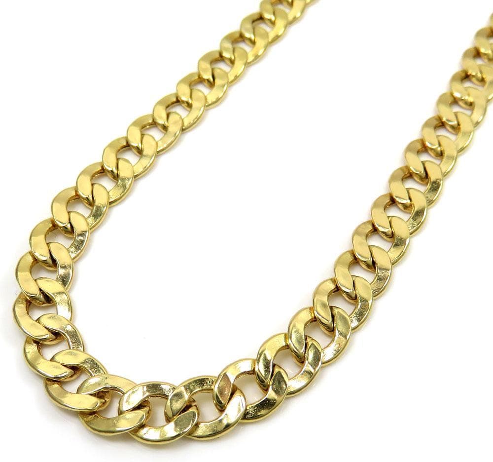 cuban chain link bracelet in 14k gold