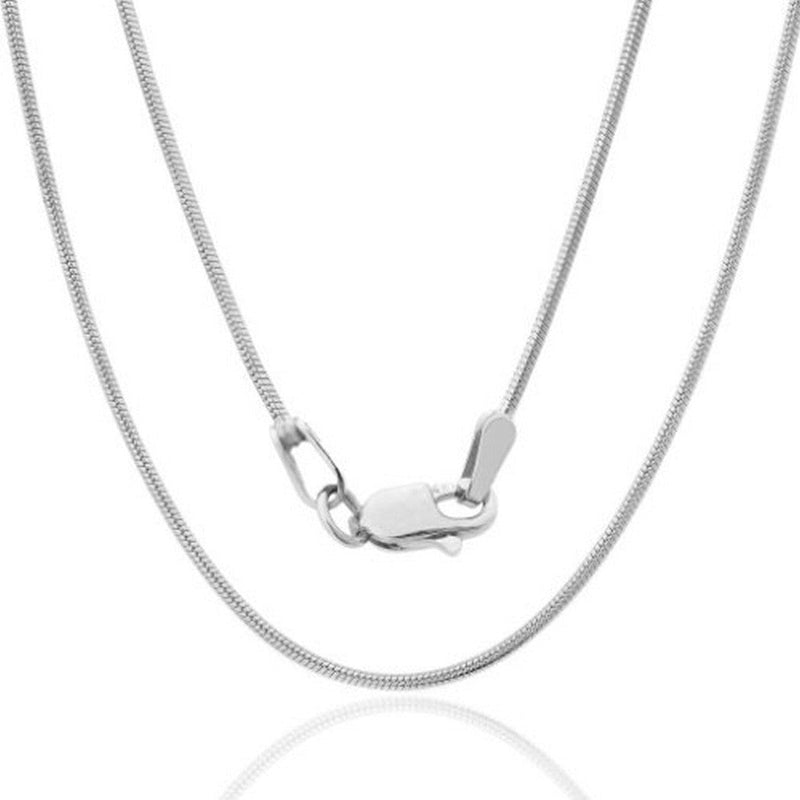 14K White Gold 0.8MM Snake Necklace Lobster Clasp 16 to 22 Inches, Chain, Jawa Jewelers, Jawa Jewelers