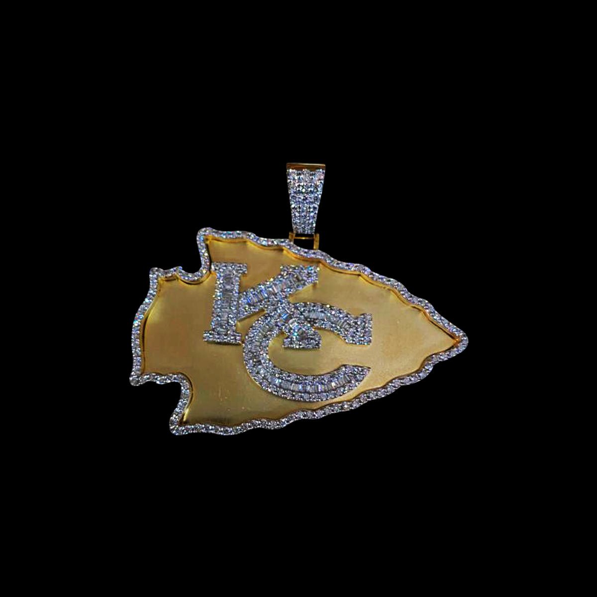 10K Yellow Gold Arrowhead Diamond KC Pendant