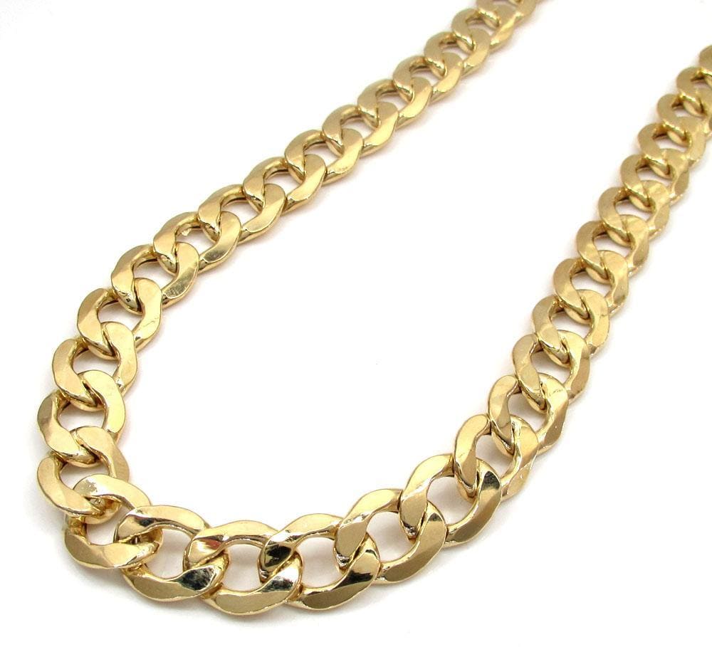 11MM 14K Yellow Gold Cuban Link Chain Necklace, Chain, Jawa Jewelers, Jawa Jewelers