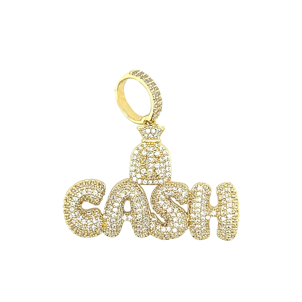 18K Gold Plated Cash Diamonds Brass Pendant