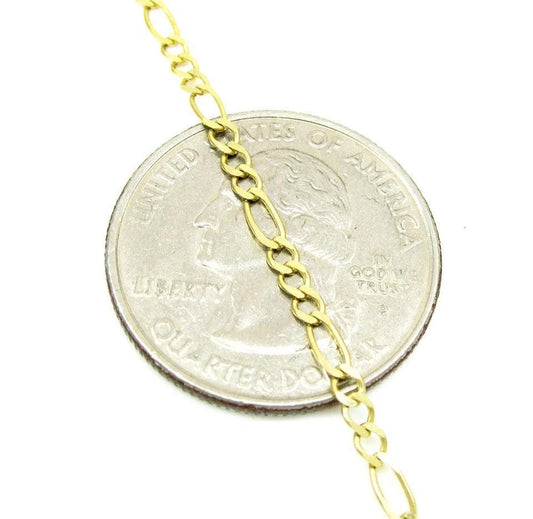 2.5 mm Gold Figaro Link Bracelet
