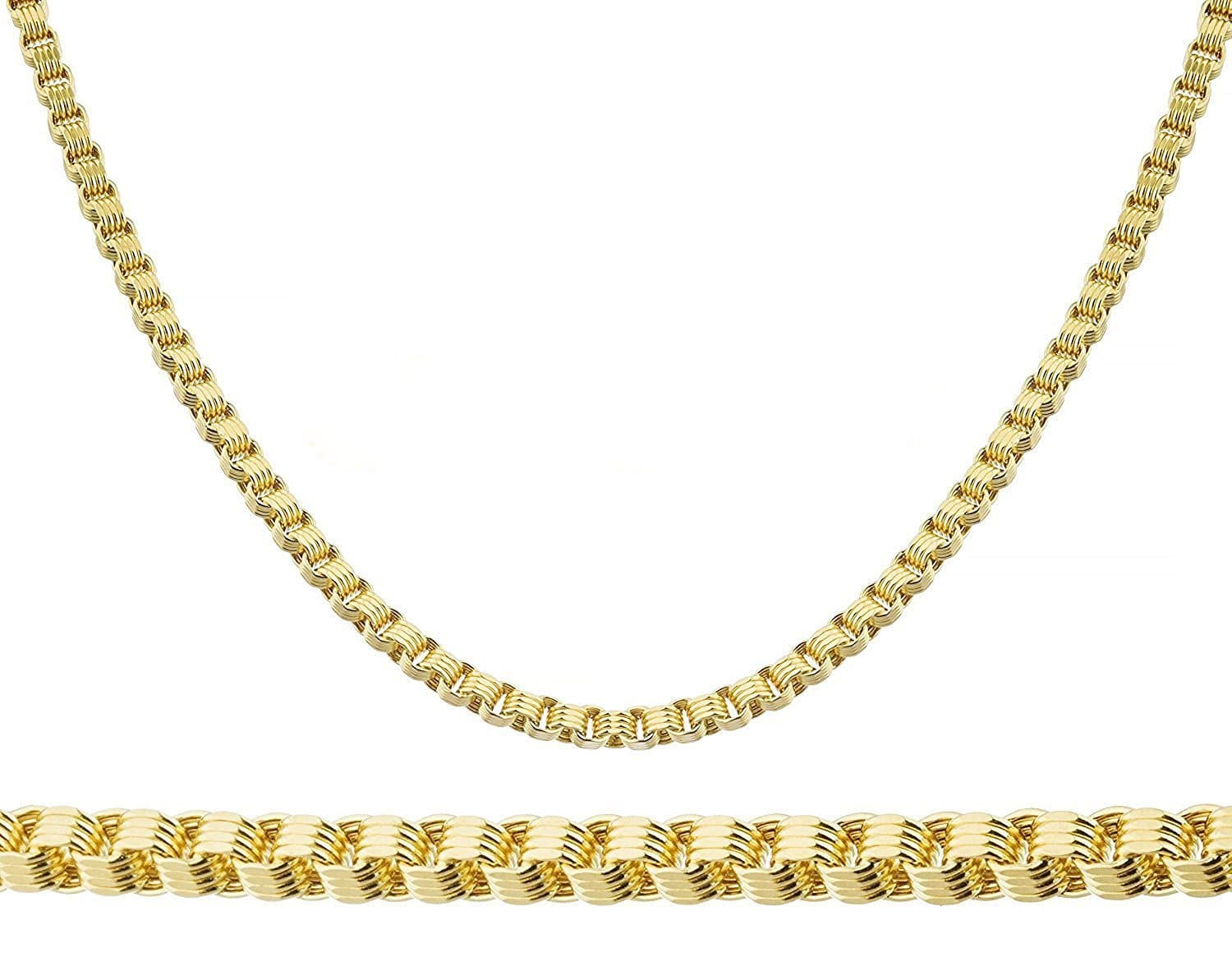 Mens 10K Yellow Gold 6.5MM Alexander Chain Necklace