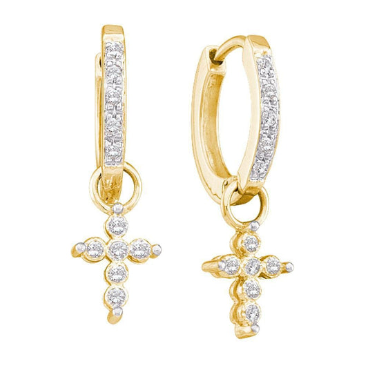 Cross hoop dangle earrings
