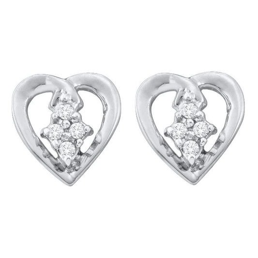 heart shaped diamond cluster earrings
