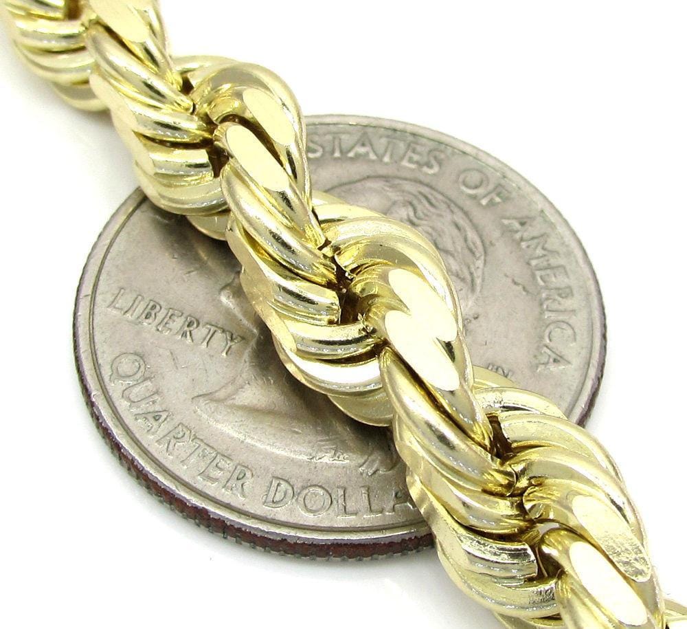 7MM gold rope chain bracelet