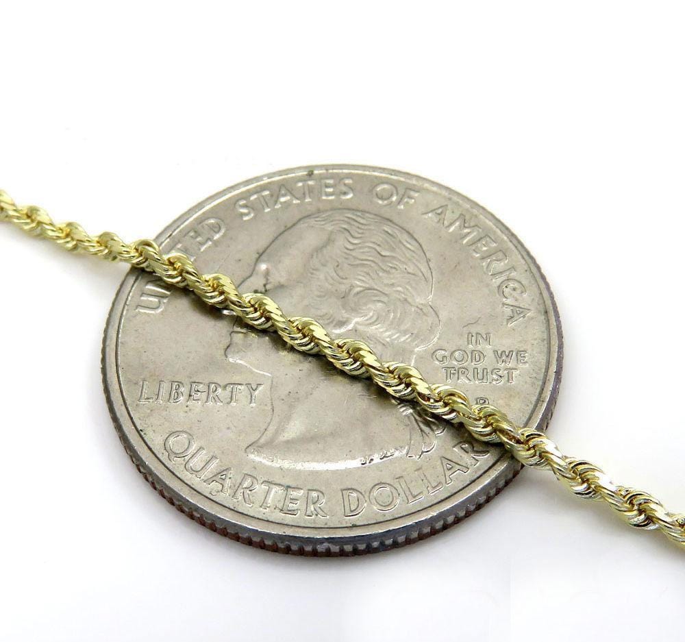 1.5MM solid gold rope chain 14k
