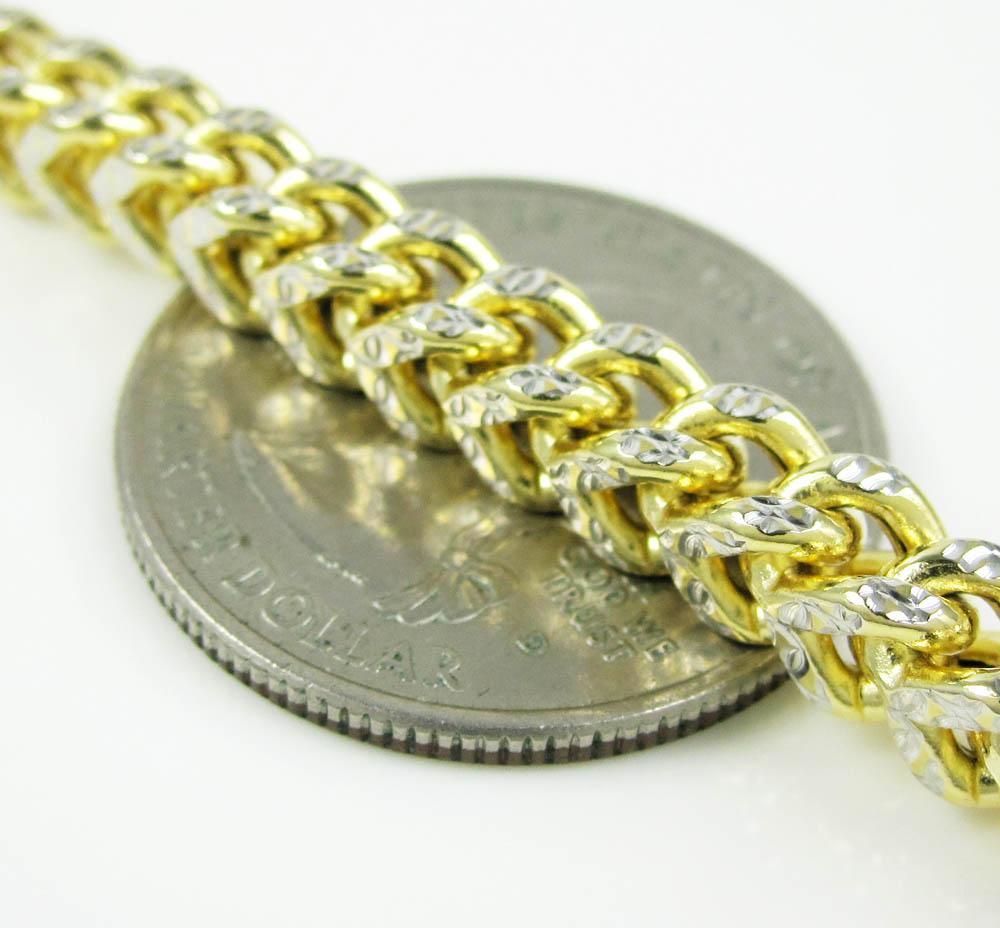 5.5MM Yellow Gold Pave Franco Chain