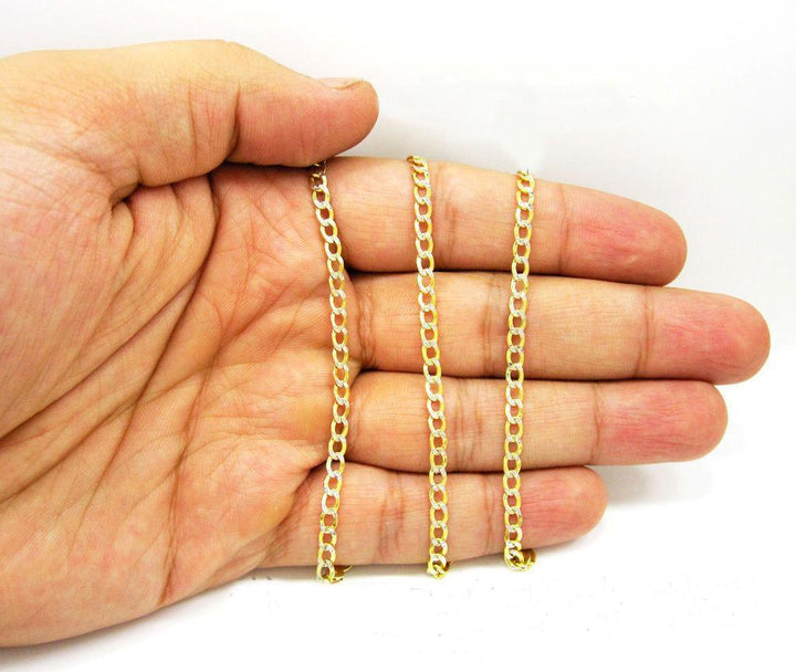 3.5MM 14K Yellow Gold Pave Cuban Chain Necklace, Chain, Jawa Jewelers, Jawa Jewelers