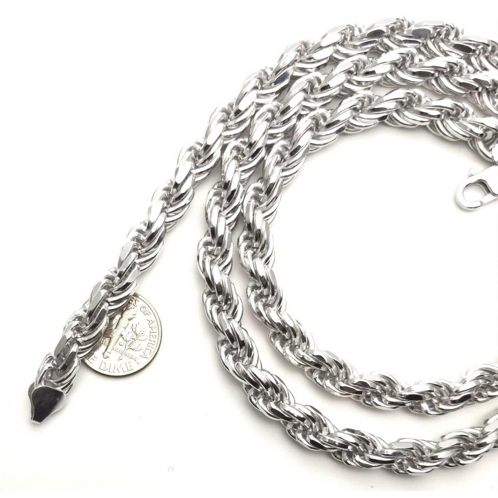 925 Sterling Silver 5MM Rope Chain Necklace - Jawa Jewelers