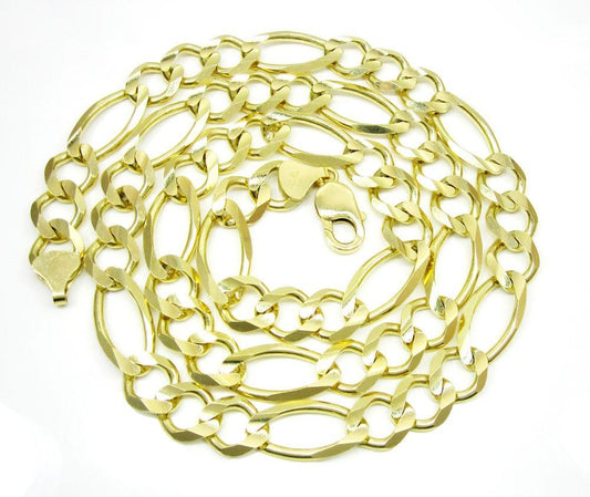 9.5MM 10K Yellow Gold Figaro Link Chain Necklace, Chain, Jawa Jewelers, Jawa Jewelers