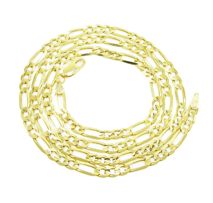 3.5MM 10K Gold Hollow Figaro Link Chain, Chain, Jawa Jewelers, Jawa Jewelers