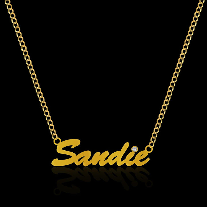 name plate gold pendant