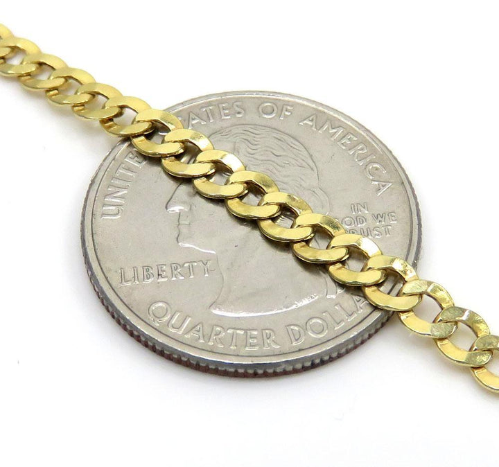 4.5MM 10K Yellow Gold Cuban Link Chain Necklace, Chain, Jawa Jewelers, Jawa Jewelers