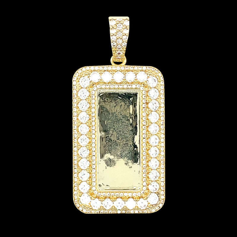 18K Gold Plated Recatangle Picture Brass Pendant