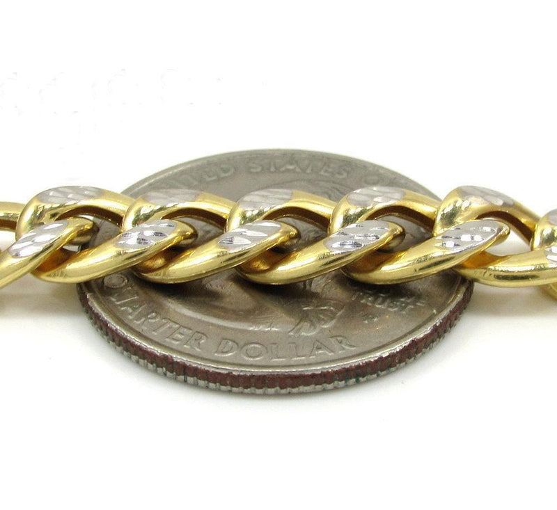 9.5MM 10K Yellow Gold Pave Cuban Chain Necklace, Chain, Jawa Jewelers, Jawa Jewelers