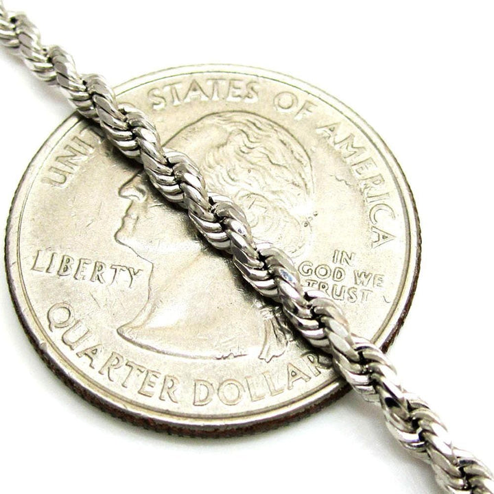 2.5MM white gold rope chain