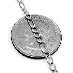 2.5MM 10K White Gold Figaro Link Chain, Chain, Jawa Jewelers, Jawa Jewelers