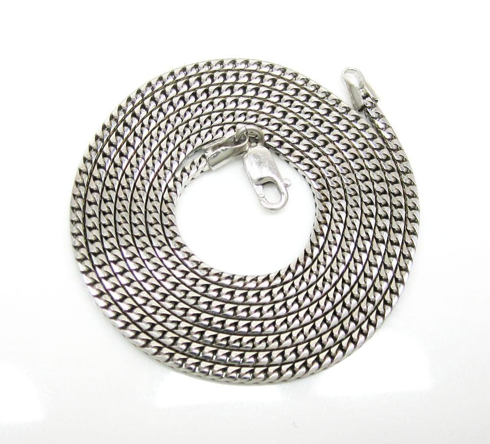 Mens 14K White Gold 2.2MM Diamond Cut Franco Chain Jawa Jewelers