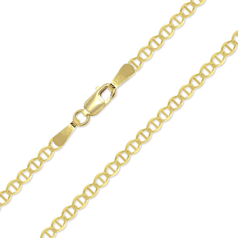 3MM 10K Yellow Gold Mariner Link Chain, Chain, Jawa Jewelers, Jawa Jewelers