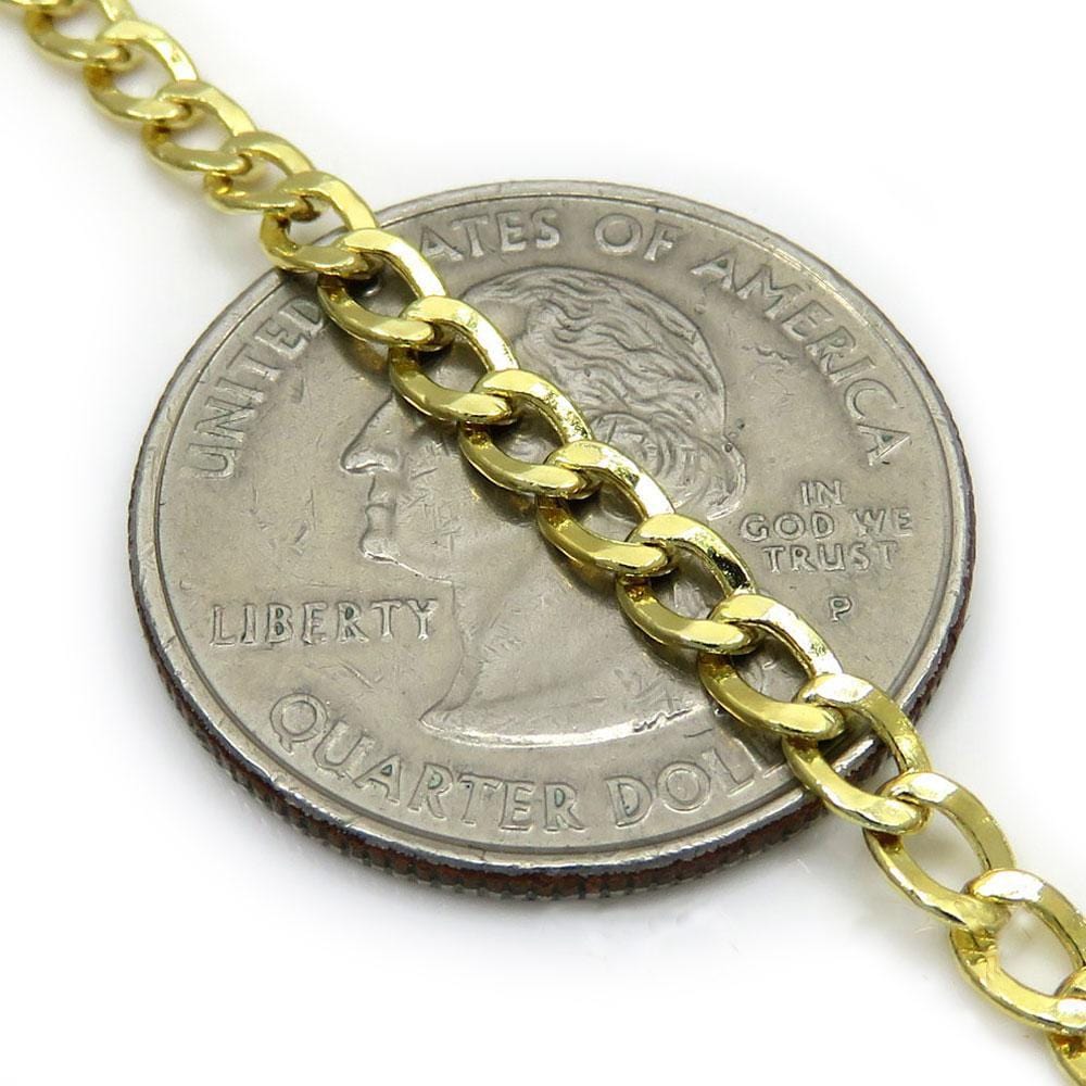 2.5MM 10K Yellow Gold Hollow Cuban Chain, Chain, Jawa Jewelers, Jawa Jewelers