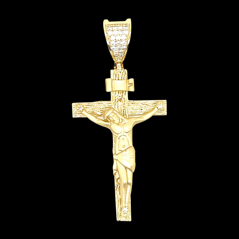18K Gold Plated Hip Hop Jesus Cross Brass Pendant