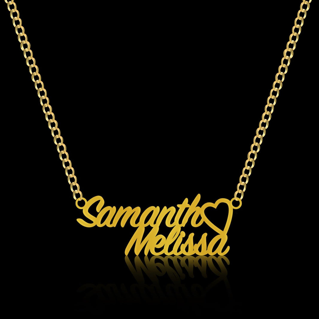 Name Plate Pendant Necklace Gold 10K & 14K Jawa Jewelers