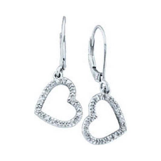 Diamond Heart Dangle Earrings