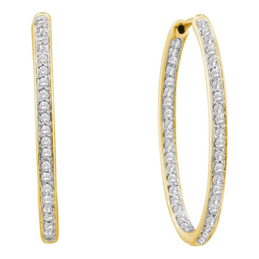 Diamond Inside Outside Hoop Earrings