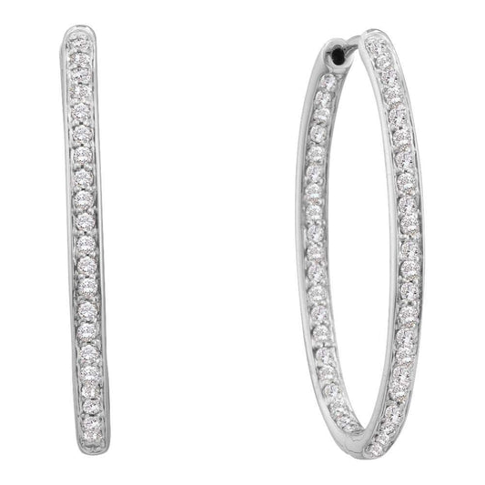 white gold hoop diamond earrings