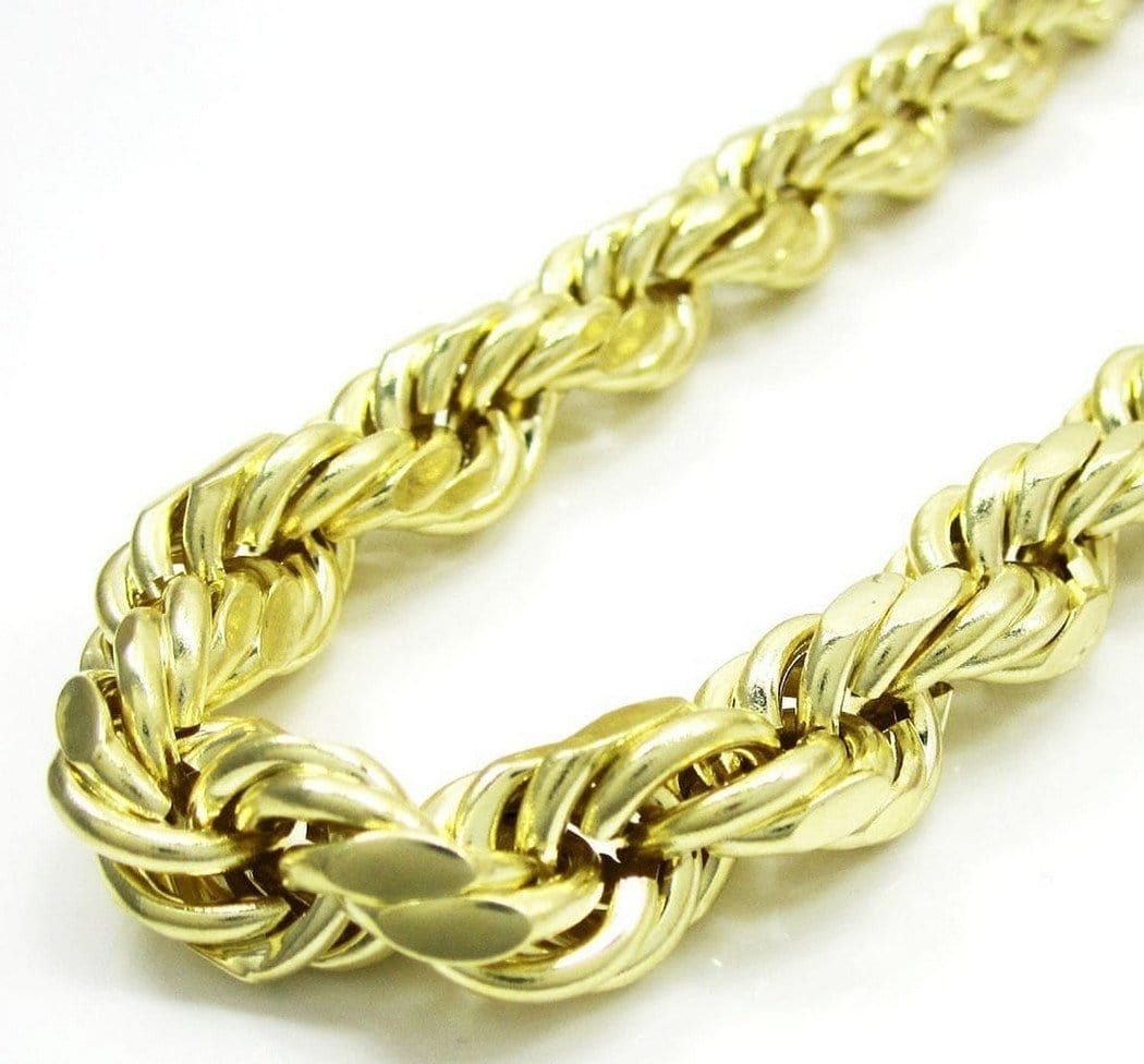 14K 6mm Solid Yellow Gold Rope Chain. Classic Rope Chain. Mens Gold Chain.