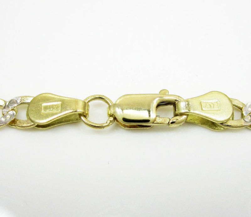 3MM 14K Yellow Gold Pave Cuban Chain Necklace, Chain, Jawa Jewelers, Jawa Jewelers
