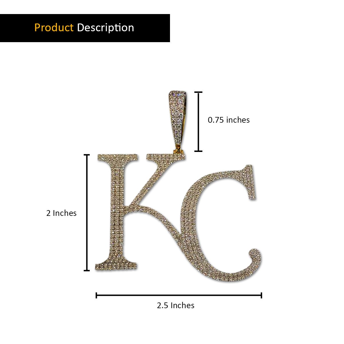10K Yellow Gold Kansas City KC Diamond Pendant
