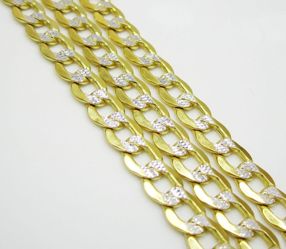 7MM 10K Yellow Gold Pave Cuban Chain Necklace, Chain, Jawa Jewelers, Jawa Jewelers