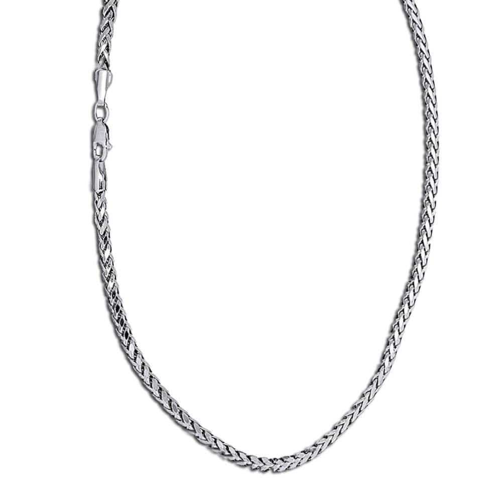 white gold rounded palm chain