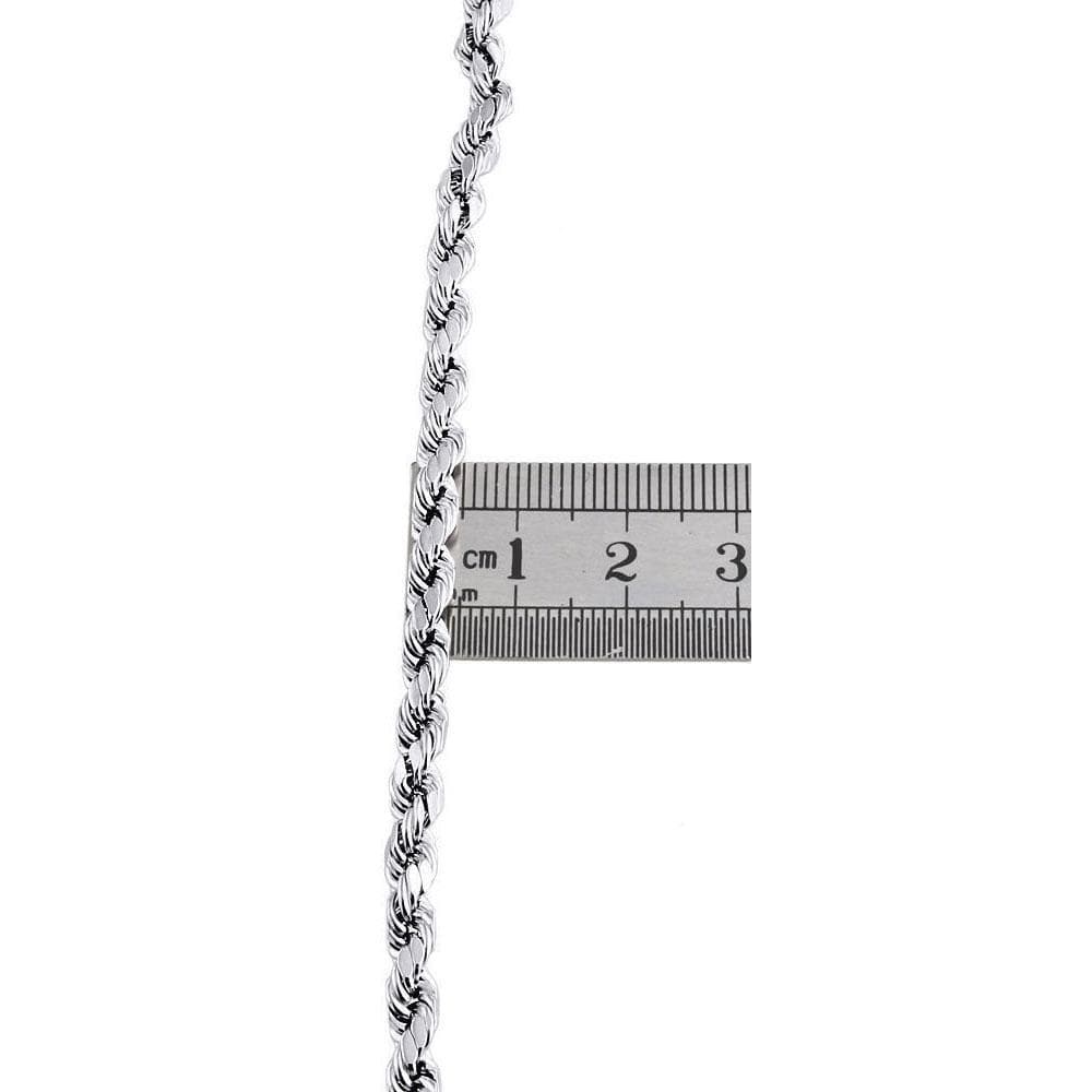 14K White Gold 5MM Rope Chain Diamond Cut Necklace – Jawa Jewelers