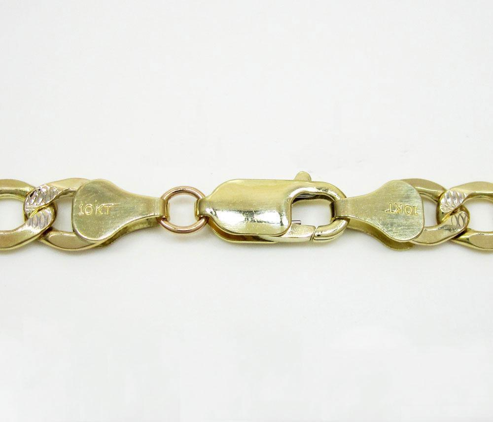8MM 10K Yellow Gold Pave Cuban Chain Necklace, Chain, Jawa Jewelers, Jawa Jewelers