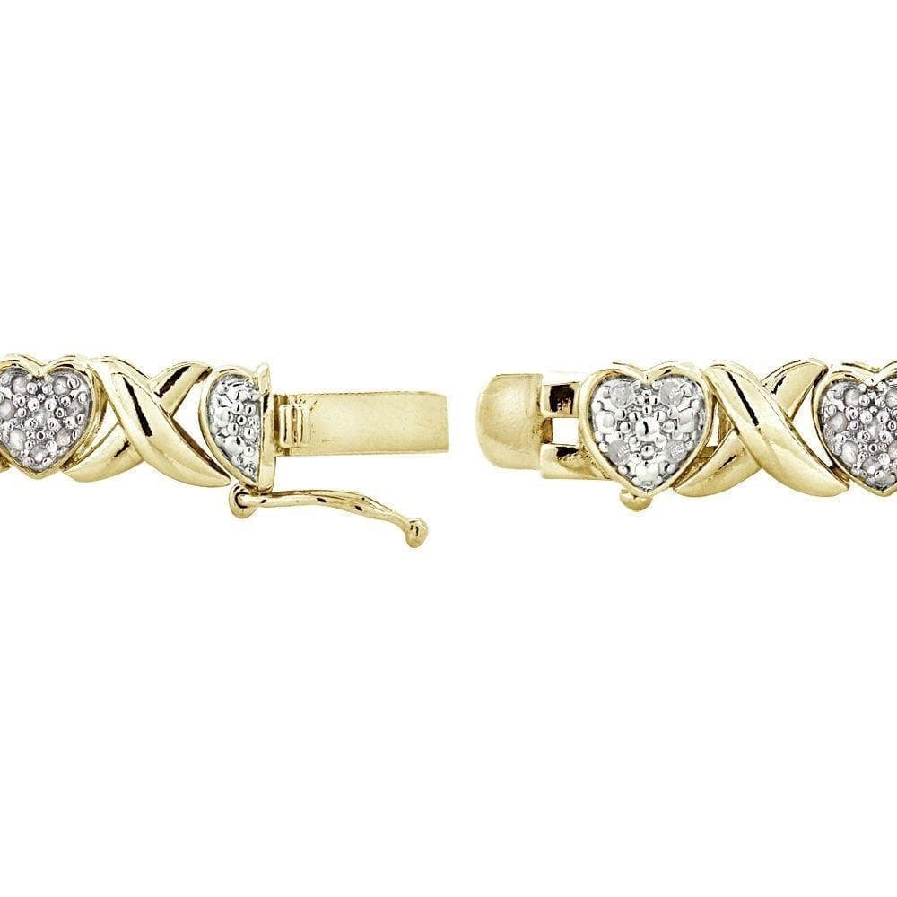 14K Yellow Gold Plated 0.50 CT Diamond Tennis Bracelet, Bracelets, Jawa Jewelers, Jawa Jewelers