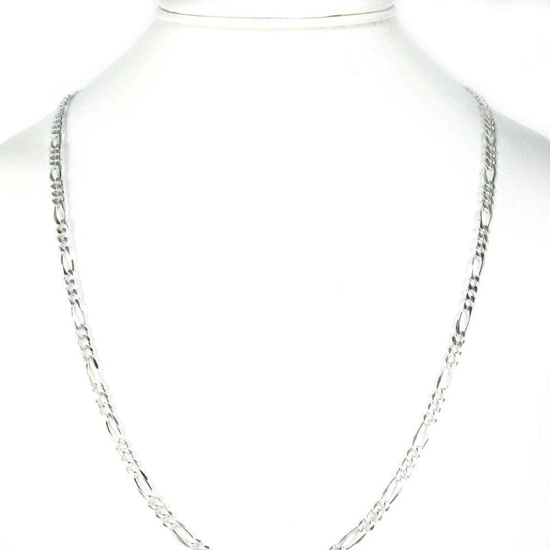 4MM 10K White Gold Figaro Link Chain, Chain, Jawa Jewelers, Jawa Jewelers
