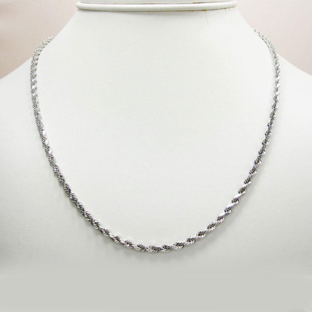 white gold rope chain 20 inch