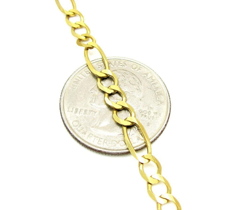 5MM 10K Gold Hollow Figaro Link Chain, Chain, Jawa Jewelers, Jawa Jewelers