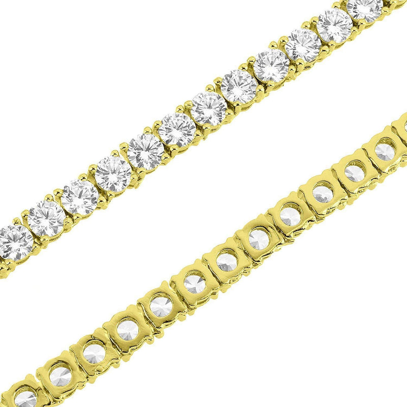 14K Gold Finish CZ Diamonds Choker Tennis Chain Necklace