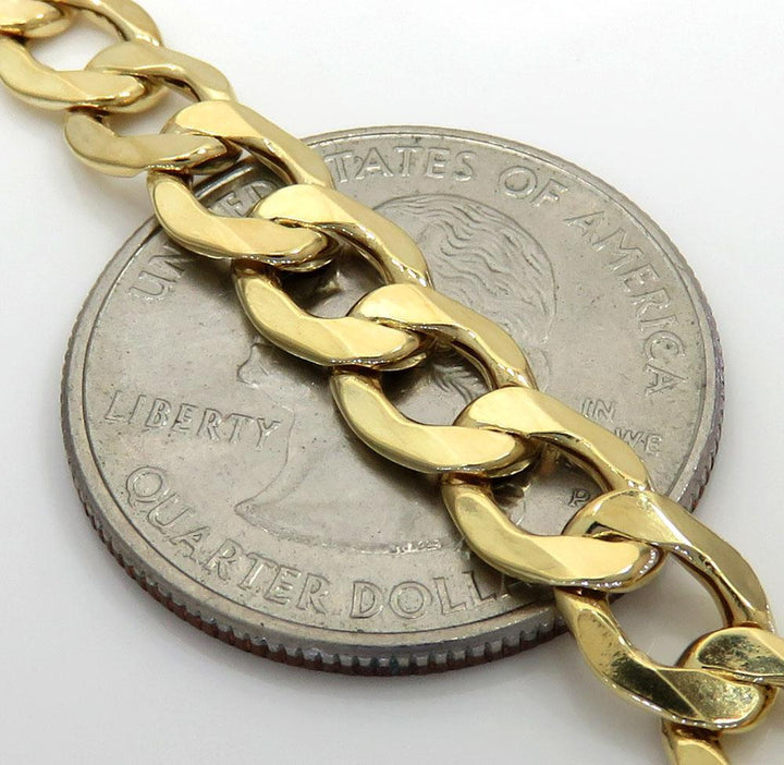 7MM 14K Yellow Gold Cuban Link Chain Necklace, Chain, Jawa Jewelers, Jawa Jewelers