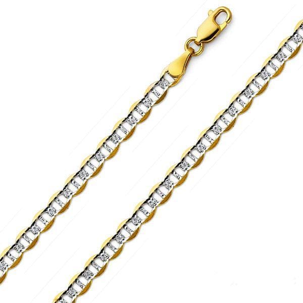 4MM 10K Yellow Gold Pave Mariner Link Chain, Chain, Jawa Jewelers, Jawa Jewelers