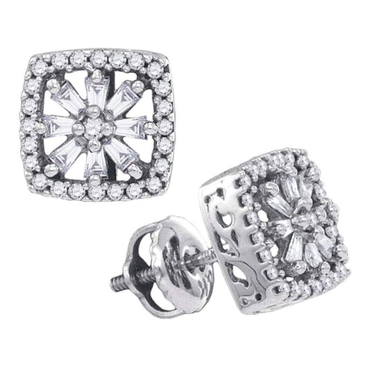 baguette diamond stud earrings