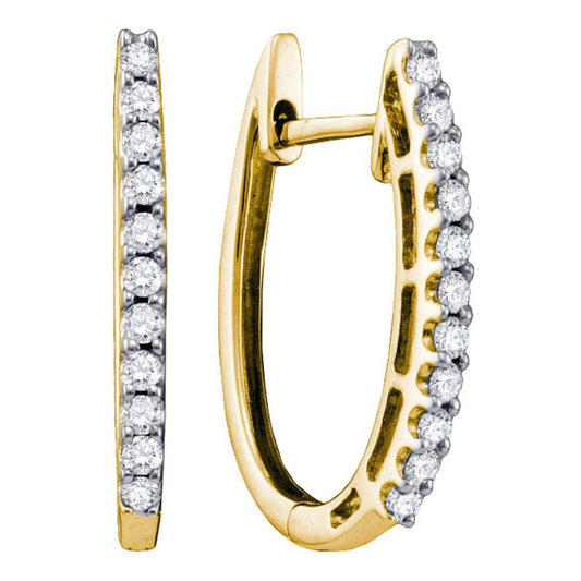 Yellow Gold Diamond Hoop Earrings