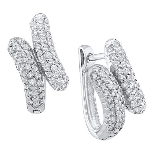round diamond hoop earrings