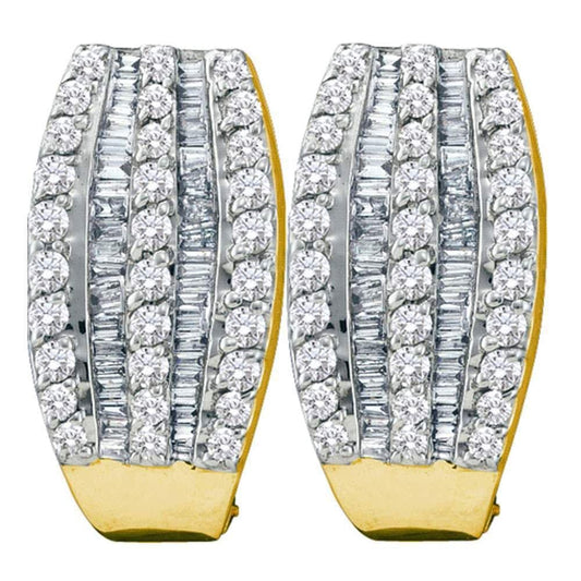 Yellow Gold Diamond Hoop Earrings
