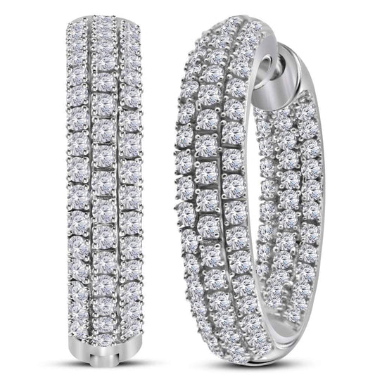 white gold hoop diamond earrings